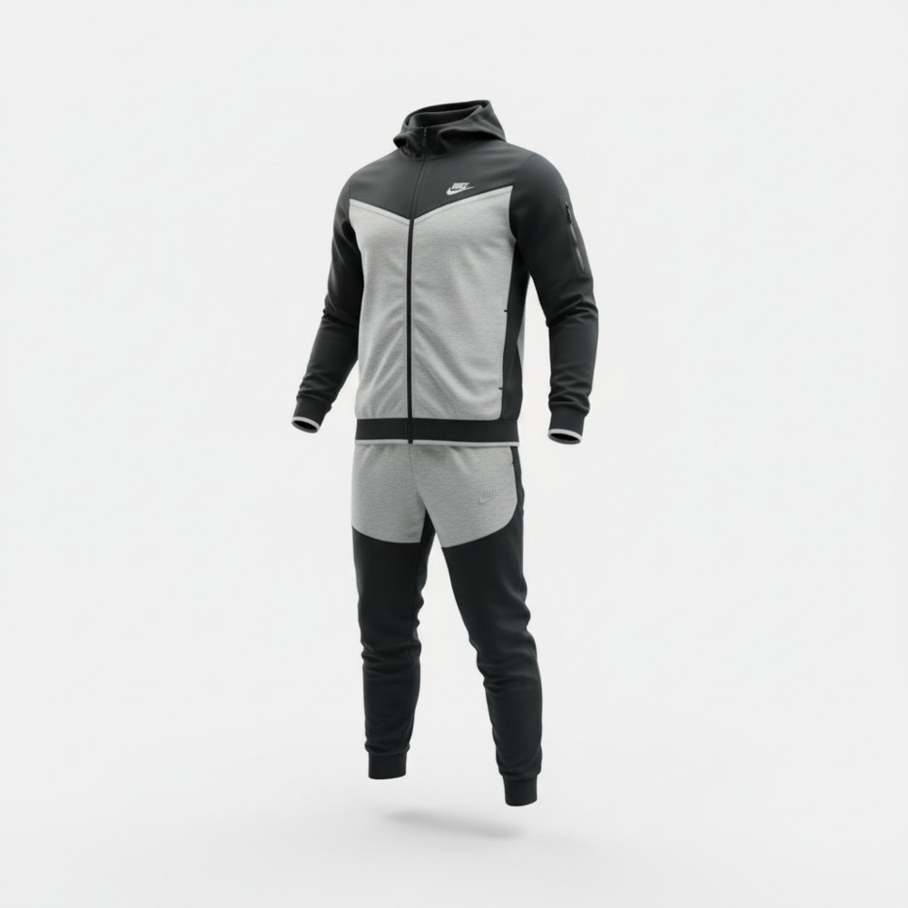 Nike Tracksuit Sweatsuit Joggers Set Pants and Hoodie Grey Black 3X